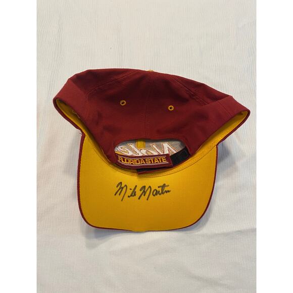 FSU Florida State University Mike Martin Autographed Baseball Hat Red Gold - Picture 4 of 12